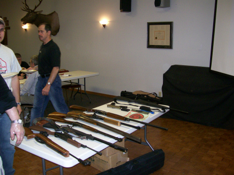 Firearms used in training class